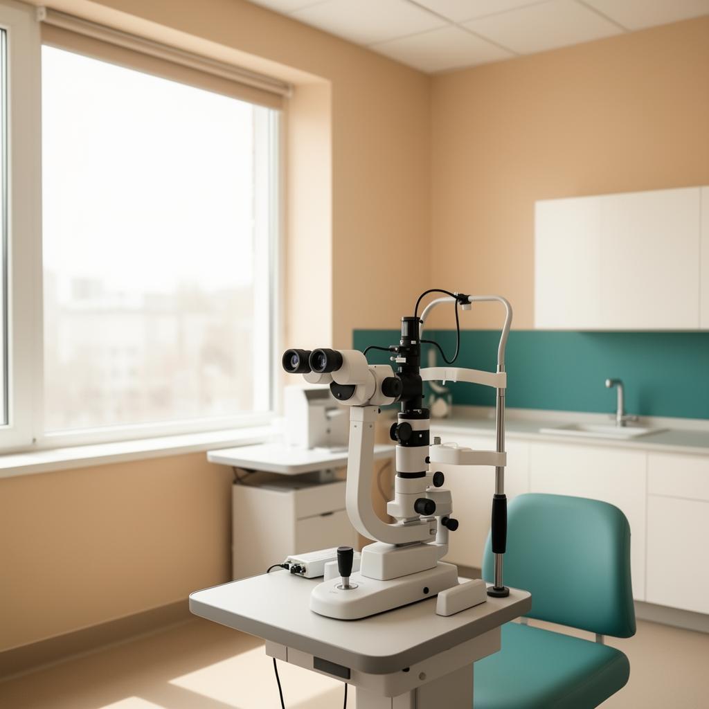 Equipamento de exame oftalmológico em consultório COPE — toque para ampliar